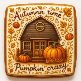 Ciastko lukrowane PUMPKIN OLD HAUS roz.XL KWADRAT Jesień ręcznie robione