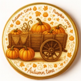 Ciastko lukrowane PUMPKIN OLD roz.S KOŁO Jesień ręcznie robione