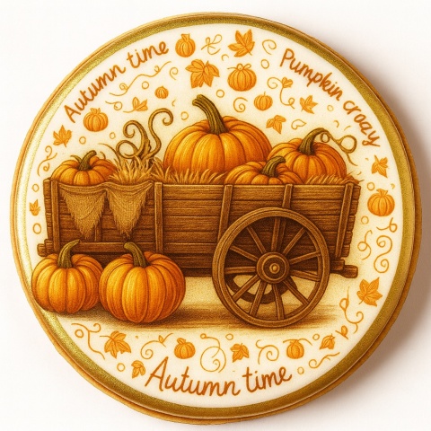 Ciastko lukrowane PUMPKIN OLD roz.S KOŁO Jesień ręcznie robione Ciastko lukrowane PUMPKIN OLD roz.S KOŁO Jesień ręcznie robione