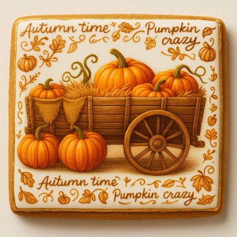 Ciastko lukrowane PUMPKIN OLD roz.S POZIOM Jesień ręcznie robione Ciastko lukrowane PUMPKIN OLD roz.S POZIOM Jesień ręcznie robione