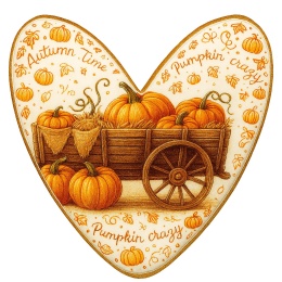 Ciastko lukrowane PUMPKIN OLD roz.S SERCE Jesień ręcznie robione