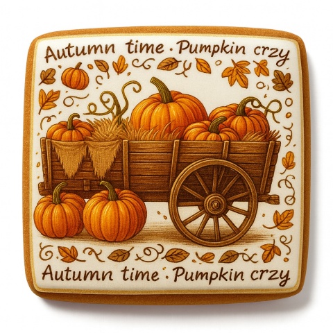 Ciastko lukrowane PUMPKIN OLD roz.M KWADRAT Jesień ręcznie robione Ciastko lukrowane PUMPKIN OLD roz.M KWADRAT Jesień ręcznie robione