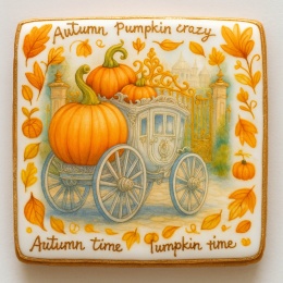 Ciastko lukrowane PUMPKIN PRINCESS No.1 roz.S POZIOM Jesień ręcznie robione