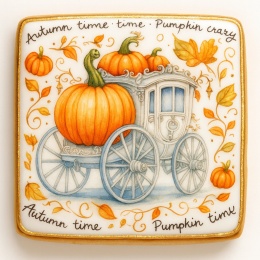 Ciastko lukrowane PUMPKIN PRINCESS roz.XL POZIOM Jesień ręcznie robione