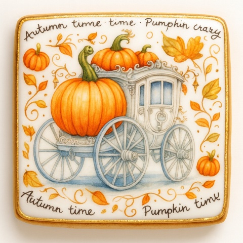 Ciastko lukrowane PUMPKIN PRINCESS roz.XL POZIOM Jesień ręcznie robione Ciastko lukrowane PUMPKIN PRINCESS roz.XL POZIOM Jesień ręcznie robione