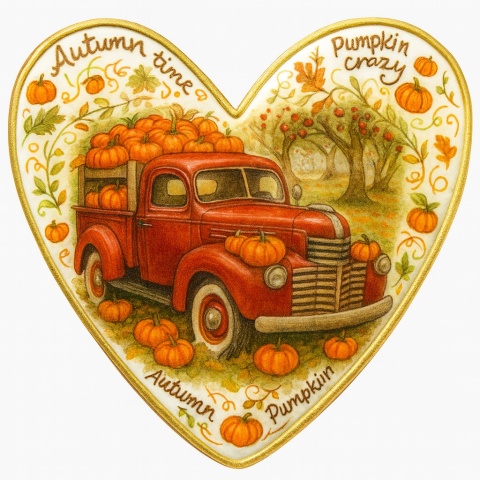Ciastko lukrowane RED PICKUP GARDEN roz.L SERCE JESIEŃ ręcznie robione Ciastko lukrowane RED PICKUP GARDEN roz.L SERCE JESIEŃ ręcznie robione