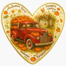Ciastko lukrowane RED PICKUP GARDEN roz.XL SERCE JESIEŃ ręcznie robione