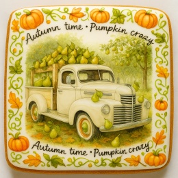 Ciastko lukrowane AROMAS OF  AUTUMN N roz.L POZIOM JESIEŃ ręcznie robione