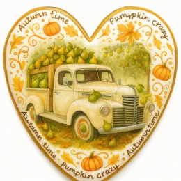 Ciastko lukrowane AROMAS OF  AUTUMN N roz.L SERCE JESIEŃ ręcznie robione