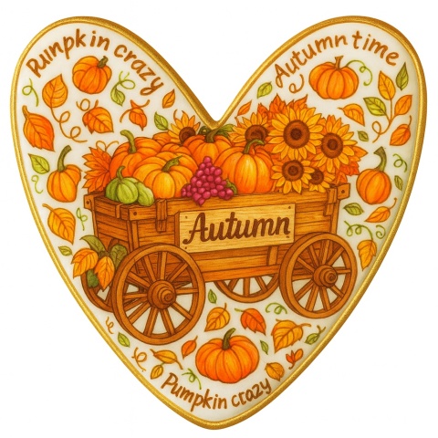 Ciastko lukrowane AUTUMN N DECORATION roz.L SERCE JESIEŃ ręcznie robione Ciastko lukrowane AUTUMN N DECORATION roz.L SERCE JESIEŃ ręcznie robione
