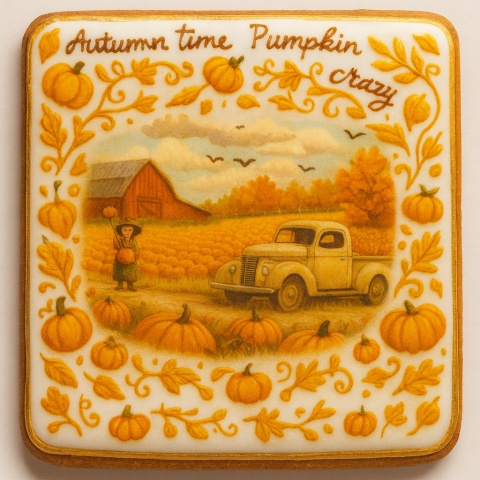 Ciastko lukrowane AUTUMN N HARVEST roz.M PION JESIEŃ ręcznie robione Ciastko lukrowane AUTUMN N HARVEST roz.M PION JESIEŃ ręcznie robione