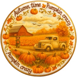 Ciastko lukrowane  AUTUMN N HARVEST roz.S KOŁO JESIEŃ ręcznie robione