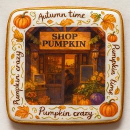 Ciastko lukrowane  AUTUMN N SHOP roz.XL  KWADRAT AT JESIEŃ ręcznie robione
