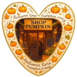 Ciastko lukrowane  AUTUMN N SHOP roz.S SERCE JESIEŃ ręcznie robione
