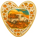Ciastko lukrowane BIG PUMPKIN HARVEST roz.XL SERCE JESIEŃ ręcznie robione