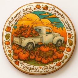 Ciastko lukrowane BIG PUMPKIN HARVEST roz.M KOŁO JESIEŃ ręcznie robione