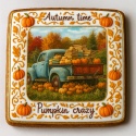 Ciastko lukrowane BOOK PUMPIKIN GARDEN roz.XL KWADRAT JESIEŃ ręcznie robione