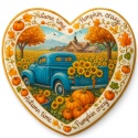 Ciastko lukrowane SUNFLOWERS PUMPKINS roz.M SERCE HALLOWEEN ręcznie robione