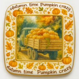 Ciastko lukrowane LARGE DELIVERY PUMPKINS roz.L  KWADRAT AT JESIEŃ ręcznie robione