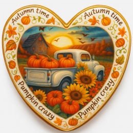 Ciastko lukrowane SUN PUMPKIN roz.M SERCE JESIEŃ ręcznie robione
