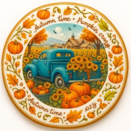 Ciastko lukrowane SUNFLOWERS PUMPKINS roz.L KOŁO JESIEŃ ręcznie robione