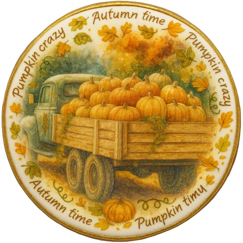 Ciastko lukrowane LARGE DELIVERY PUMPKINS roz.XL KOŁO JESIEŃ ręcznie robione Ciastko lukrowane LARGE DELIVERY PUMPKINS roz.XL KOŁO JESIEŃ ręcznie robione