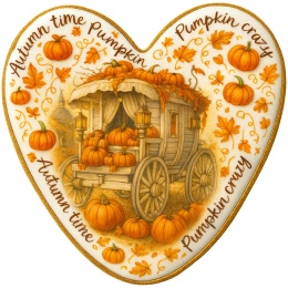 Ciastko lukrowane TRAVELING WAGON roz.S SERCE JESIEŃ ręcznie robione