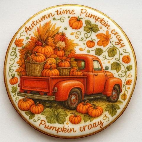 Ciastko lukrowane AUTUMN ABUNDANCE roz.XL KOŁO ręcznie robione Ciastko lukrowane AUTUMN ABUNDANCE roz.XL KOŁO ręcznie robione