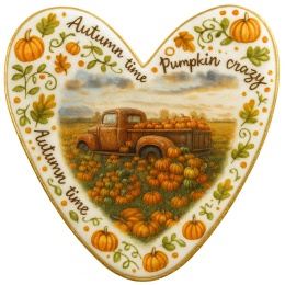 Ciastko lukrowane  AUTUMN N PEACE roz.XL SERCE ręcznie robione