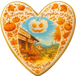 Ciastko lukrowane PUMPKIN WEATHER roz.XL SERCE ręcznie robione