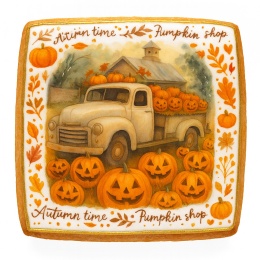 Ciastko lukrowane HALLOWEEN ATACK roz.L  KWADRAT AT ręcznie robione
