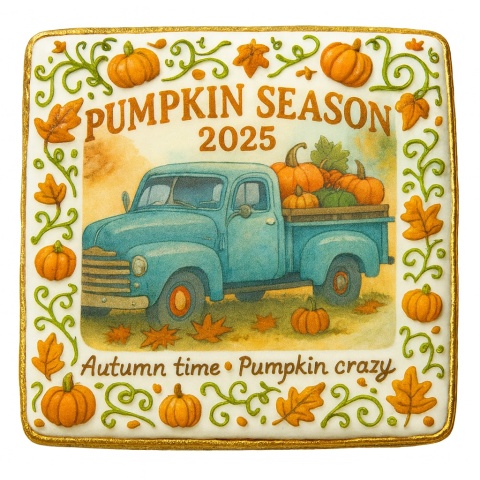 Ciastko lukrowane NEW SEASON roz.L  KWADRAT AT ręcznie robione Ciastko lukrowane NEW SEASON roz.L  KWADRAT AT ręcznie robione