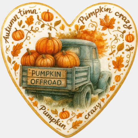 Ciastko lukrowane OFFORAD PUMPKIN roz.M SERCE ręcznie robione Ciastko lukrowane OFFORAD PUMPKIN roz.M SERCE ręcznie robione