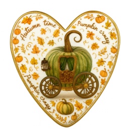 Ciastko lukrowane PUMPKIN CARRIAGE GREEN roz.S SERCE JESIEŃ ręcznie robione