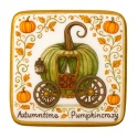 Ciastko lukrowane PUMPKIN CARRIAGE GREEN roz.M KWADRAT JESIEŃ ręcznie robione