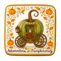 Ciastko lukrowane PUMPKIN CARRIAGE GREEN roz.M KWADRAT JESIEŃ ręcznie robione