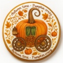 Ciastko lukrowane PUMPKIN CARRIAGE ORANGE roz.XL KOŁO No.1ręcznie robione