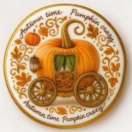 Ciastko lukrowane PUMPKIN CARRIAGE ORANGE roz.S KOŁO ręcznie robione