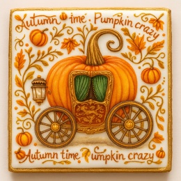 Ciastko lukrowane PUMPKIN CARRIAGE ORANGE roz.M PION ręcznie robione