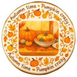 Ciastko lukrowane PUMPKIN MENU roz.M KOŁO ręcznie robione