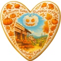 Ciastko lukrowane PUMPKIN WEATHER roz.S SERCE ręcznie robione