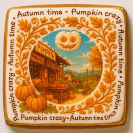 Ciastko lukrowane PUMPKIN WEATHER roz.M PION ręcznie robione