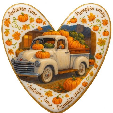 Ciastko lukrowane WHITE PERL PUMPKIN roz.S SERCE JESIEŃ ręcznie robione Ciastko lukrowane WHITE PERL PUMPKIN roz.S SERCE JESIEŃ ręcznie robione