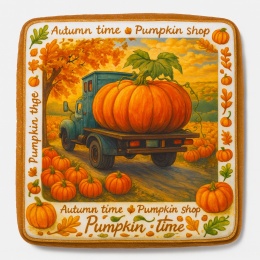 Ciastko lukrowane BIG PUMPKIN TIR roz.XL  KWADRAT AT ręcznie robione