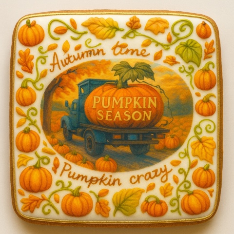 Ciastko lukrowane BIG PUMPKIN roz.S POZIOM ręcznie robione Ciastko lukrowane BIG PUMPKIN roz.S POZIOM ręcznie robione