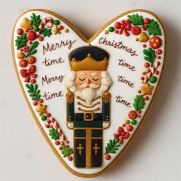 Ciastko lukrowane Dziadek Do Orzechów No.31 SERCE roz.L ręcznie robione