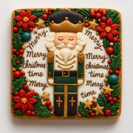 Ciastko lukrowane Dziadek Do Orzechów No.32  KWADRAT AT roz.S ręcznie robione