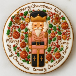 Ciastko lukrowane Dziadek Do Orzechów No.33 KOŁO rozXL ręcznie robione