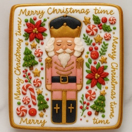 Ciastko lukrowane Dziadek Do Orzechów No.33  KWADRAT AT roz.M ręcznie robione