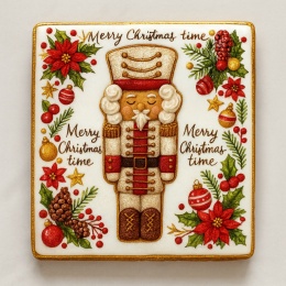 Ciastko lukrowane Dziadek Do Orzechów No.34  KWADRAT AT roz.XL ręcznie robione